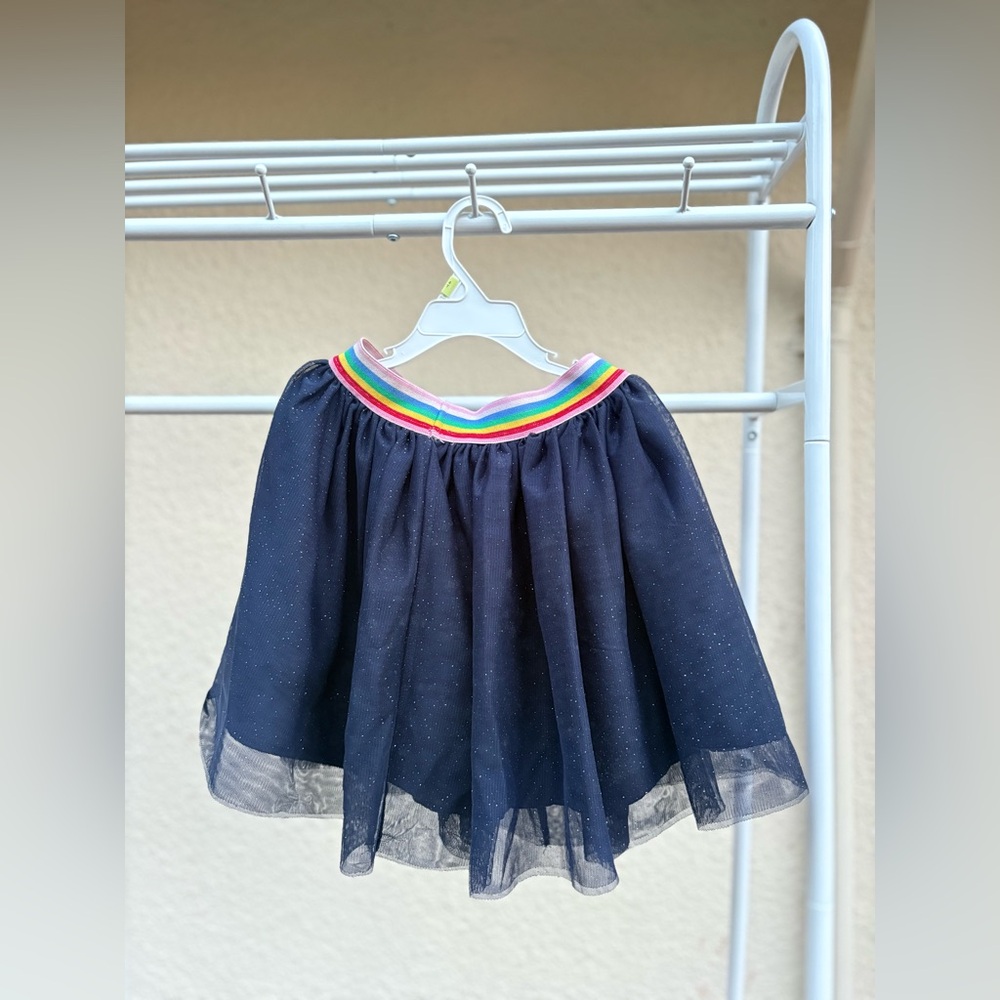 H&M Navy Tutu Skirt with Rainbow Trim